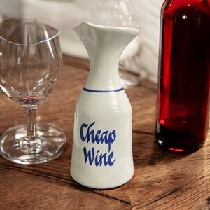 VTG 11" Blue White Stoneware
Pottery ceramic Carafe
Decanter Barware Cheap
Wine